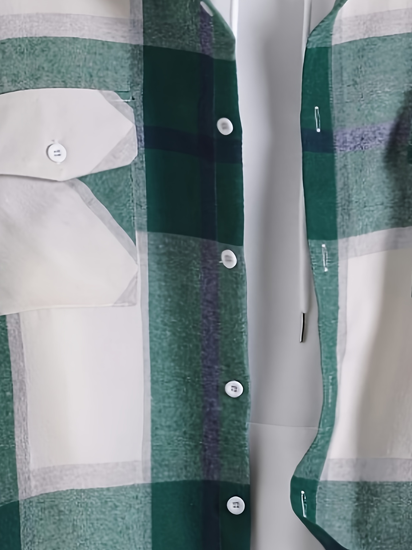 Plaid Button Up Hooded Shirt for Men