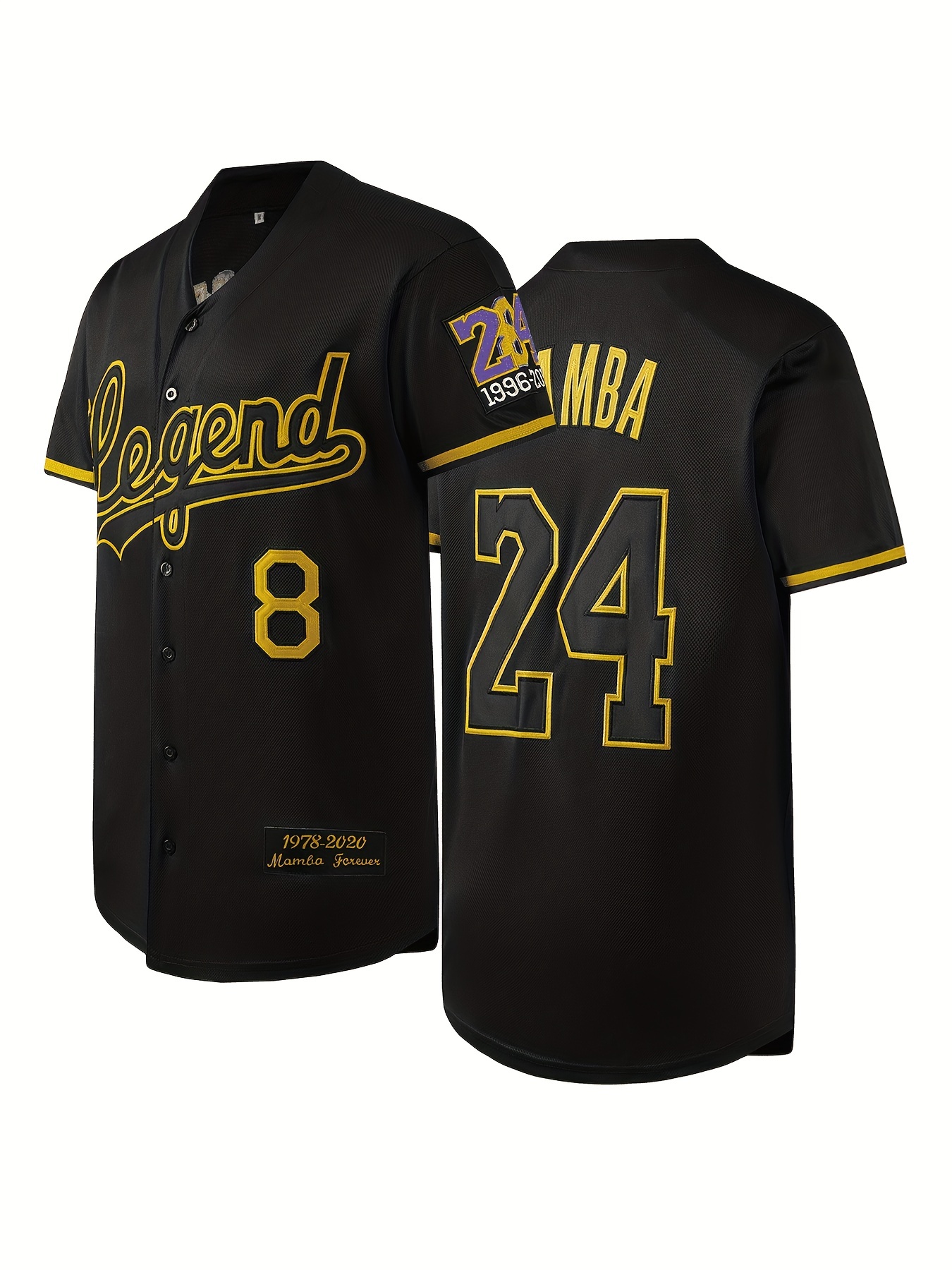 Men's Legend #8 #24 Baseball Jersey, Retro Classic Baseball Shirt,  Breathable Embroidery Button Up Sports Uniform For Party Festival Gifts -  Temu