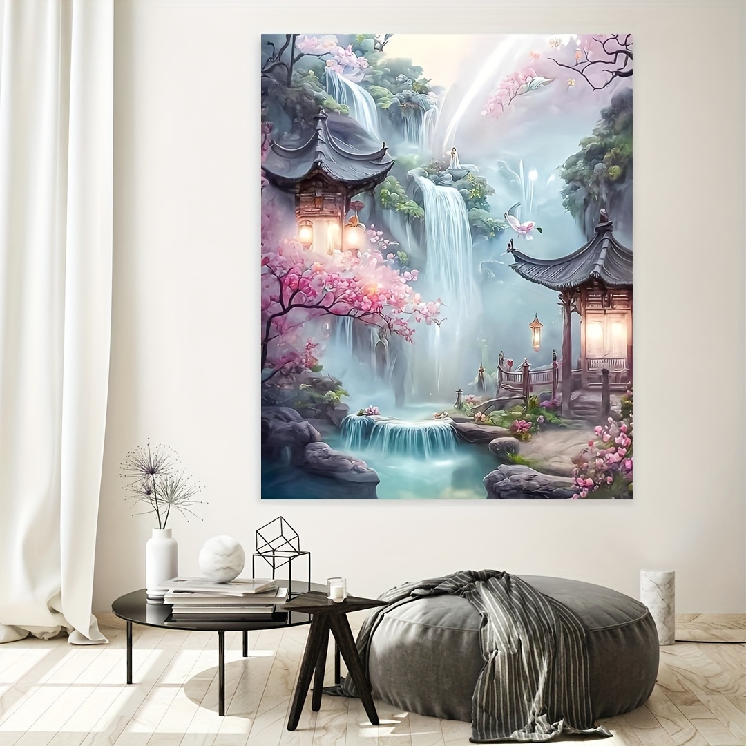 

1pc Waterfall Canvas Painting Frameless Decorative Painting Posters And Prints Wall Art Pictures For Living Room Bedroom Decor, Holiday Gift