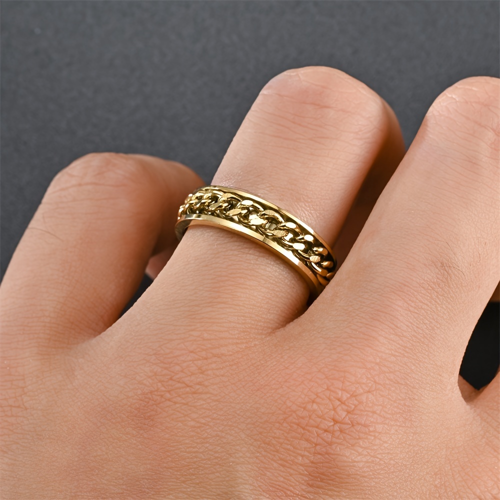 Creative Chain Stainless Steel Ring, Unisex