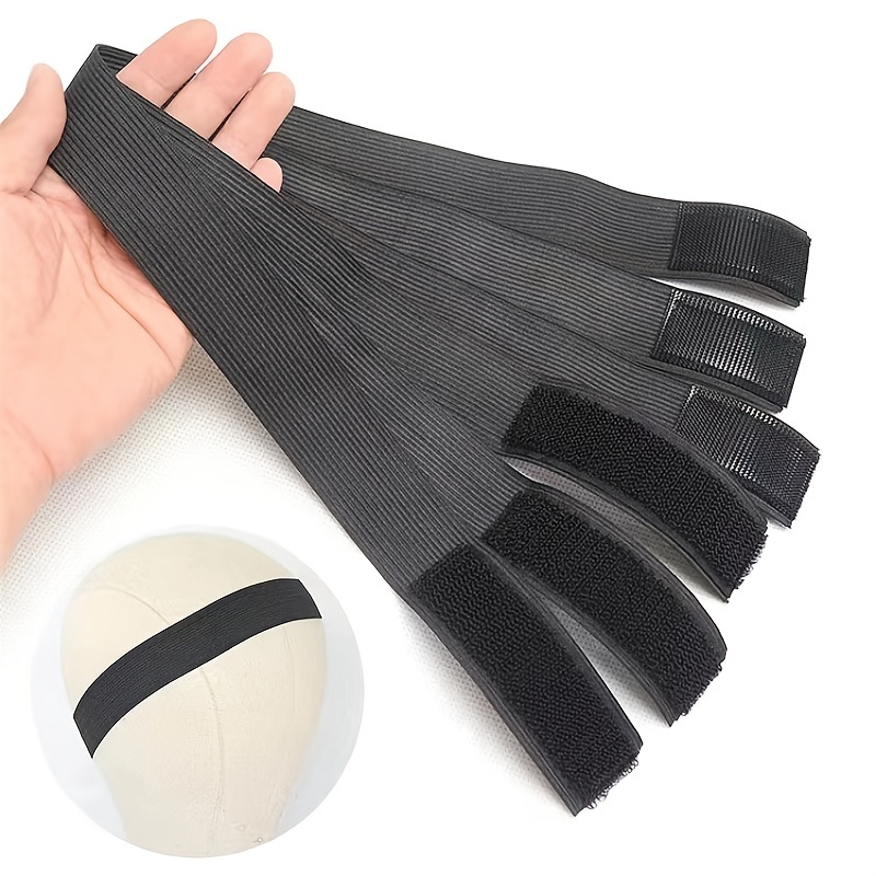 Elastic Band for Wigs Edges Bands with Velco Ends, Adjustable Elastic Band  for Wigs, Elastic Headband Edge Laying Band For Baby Hair Closure Frontal