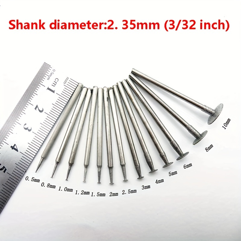 1-10mm Diamond Coated Grinding Burr Drill Bits For Dremel Rotary
