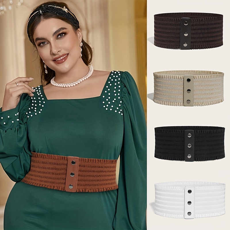 Fashion Elastic Leather Wide Corset Belt For Women Waist Plus Size