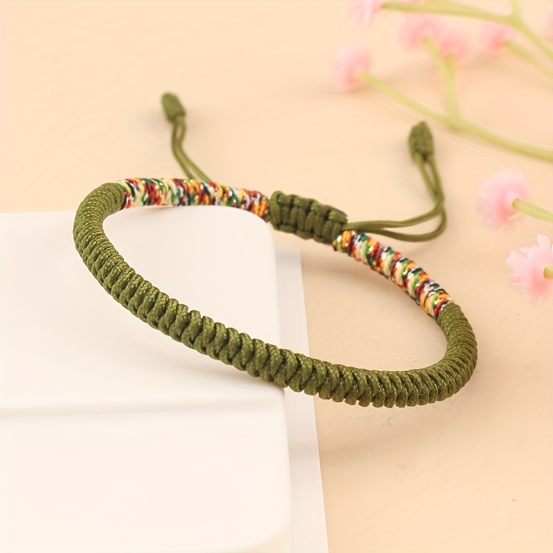 Buddhism Lucky Knot Adjustable Bracelet for Men