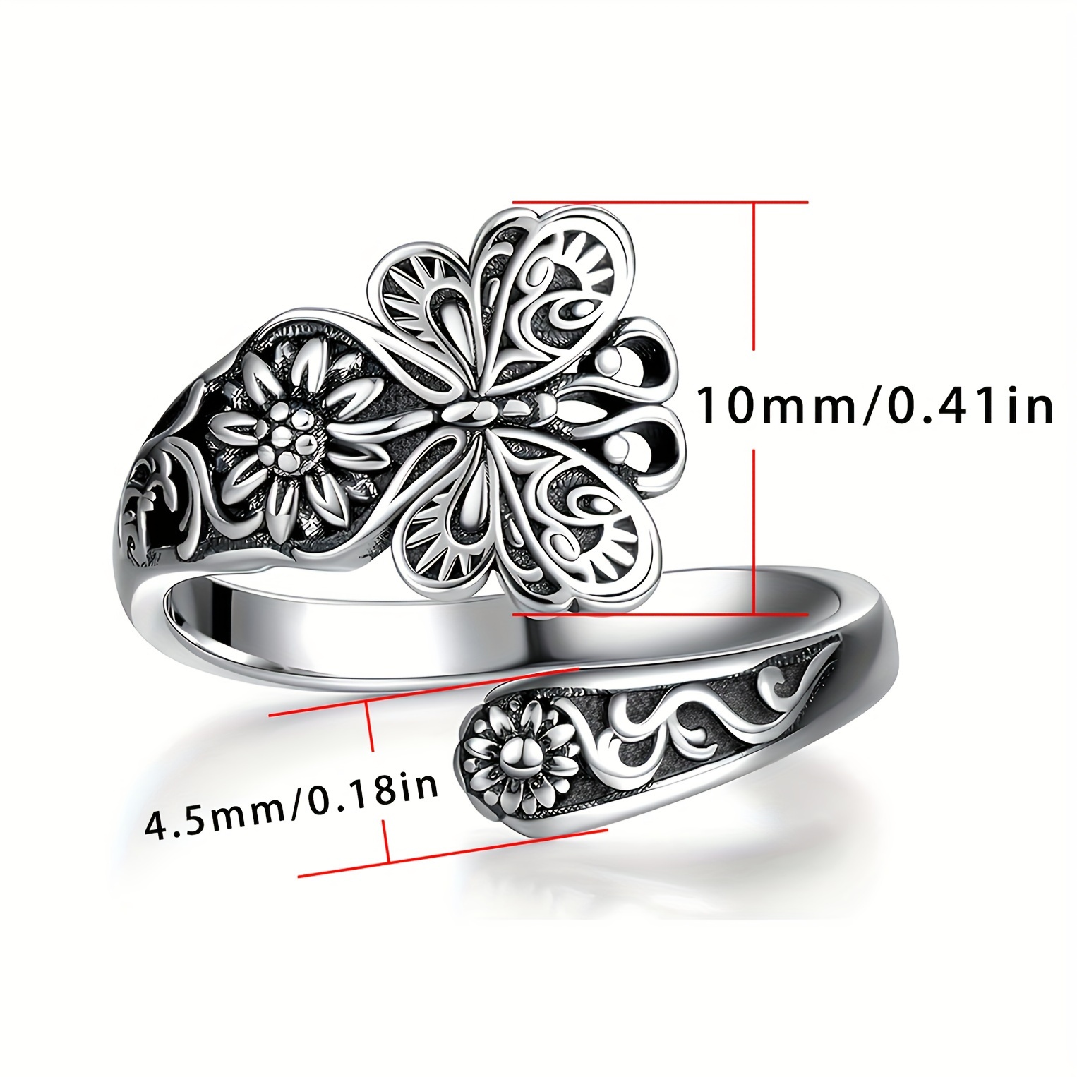 925 sterling   ring retro   flower carving 18k gold plated   and history high quality gift for that special person with gift box details 3