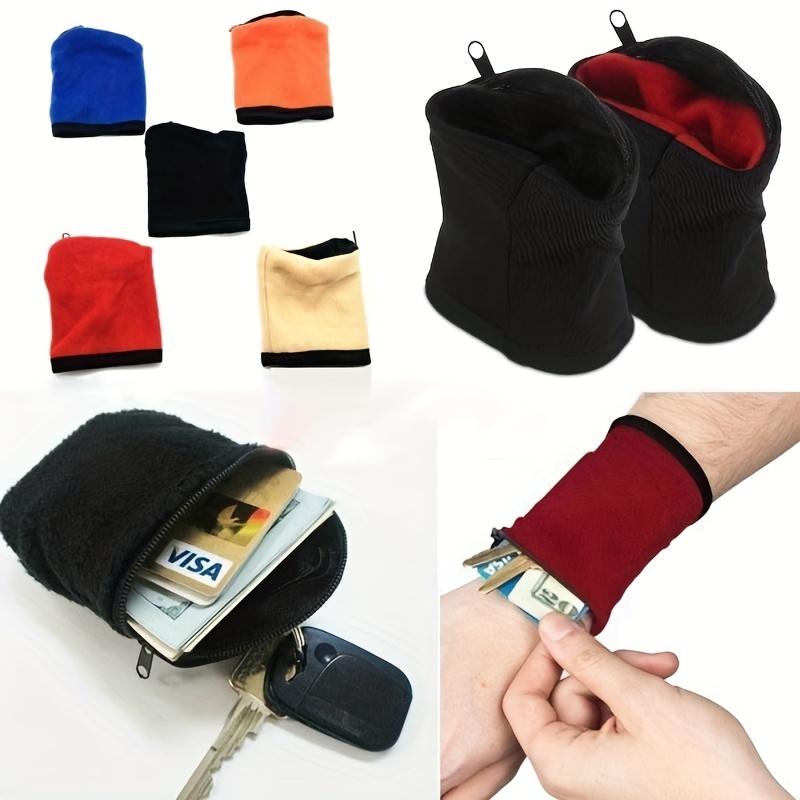 

1pc Men's Small Sports Wristband Purse, Key Bag Sweat-absorbent Wristband, Multi-functional Wrist Bag