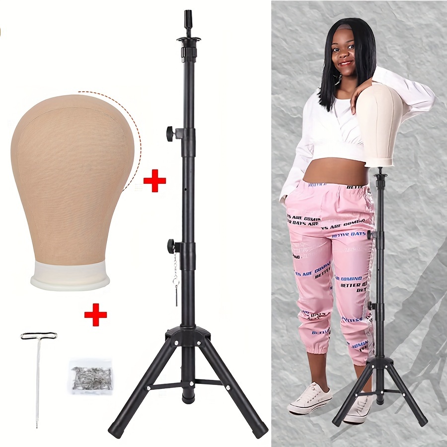23 Inch Wig Stand Tripod with Head, 123Pcs Wig Head Set, Mannequin Head for  Wigs