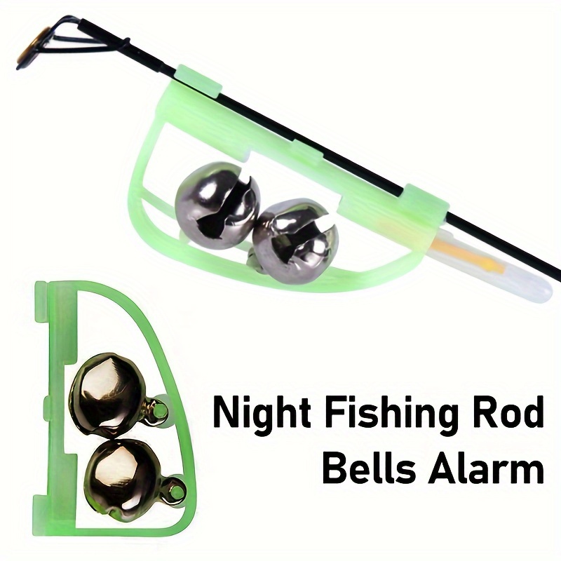 TOMTOP JMS 10pcs LED Night Fishing Rod Bite Bait Alarm Light With Twin Bells Ring Fishing Bite Alarm Indicator