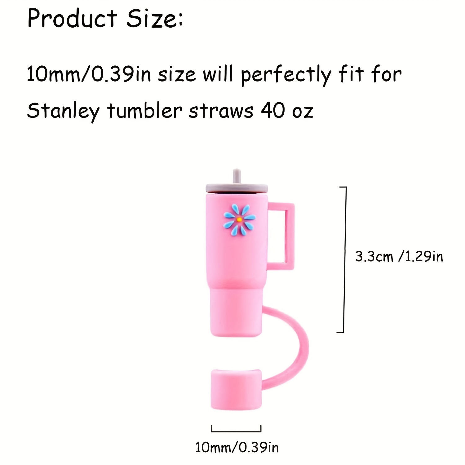 2pcs/4pcs Cute Silicone Straw Stopper for Stanley Tumbler - Fits 30oz/40oz  - Prevents Spills and Keeps Drinks Fresh - Mini Tip Cover Included