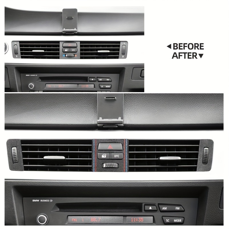 Suede E90 E92 E93 Series 3 Center Console Air Vent Outlet Panel Trim Frame  M Performance Sticker Carbon Fiber Leather Car Interior Accessories, 90  Days Buyer Protection