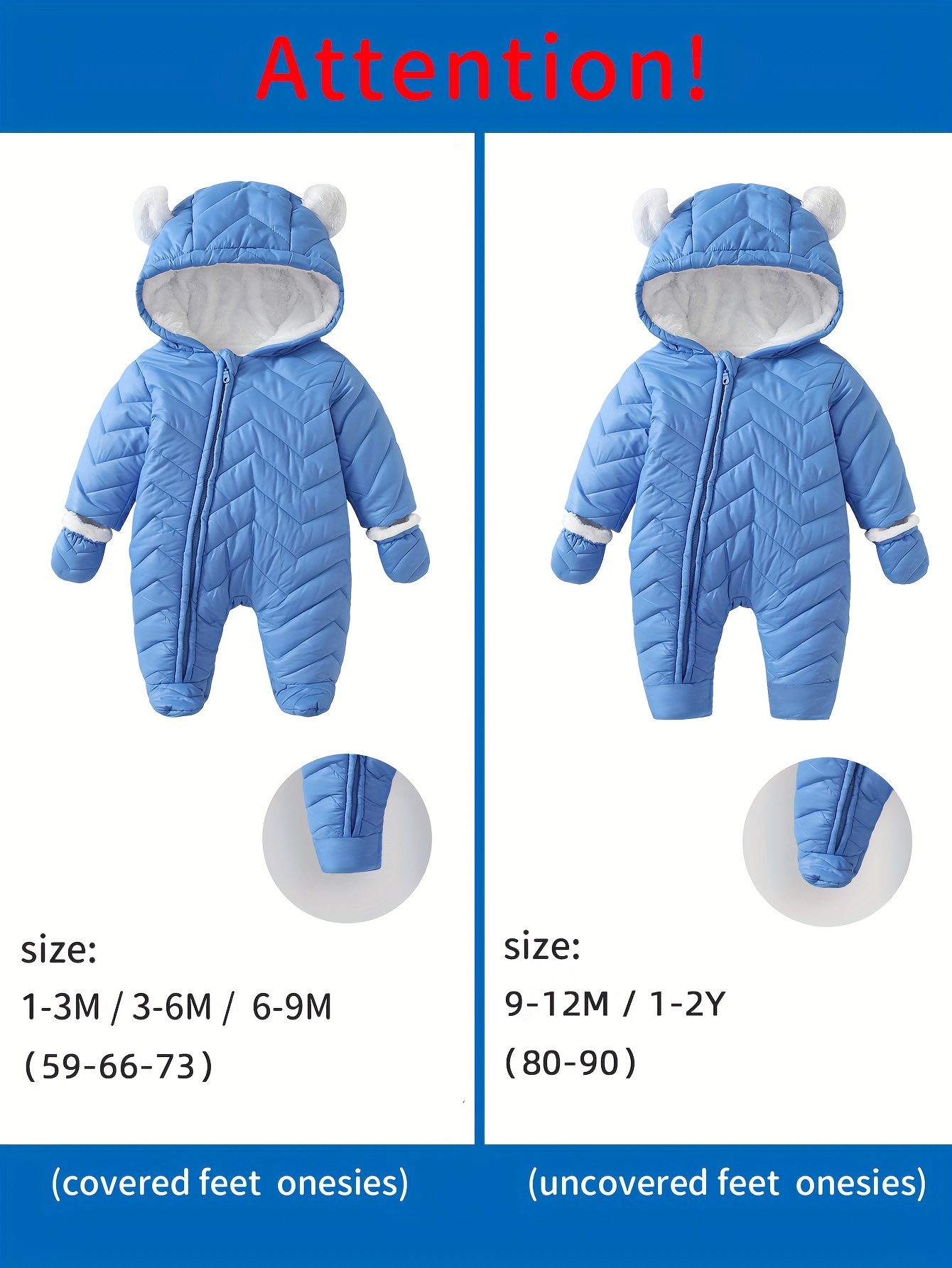 Bebé mono de invierno con capucha, romper traje de nieve niños