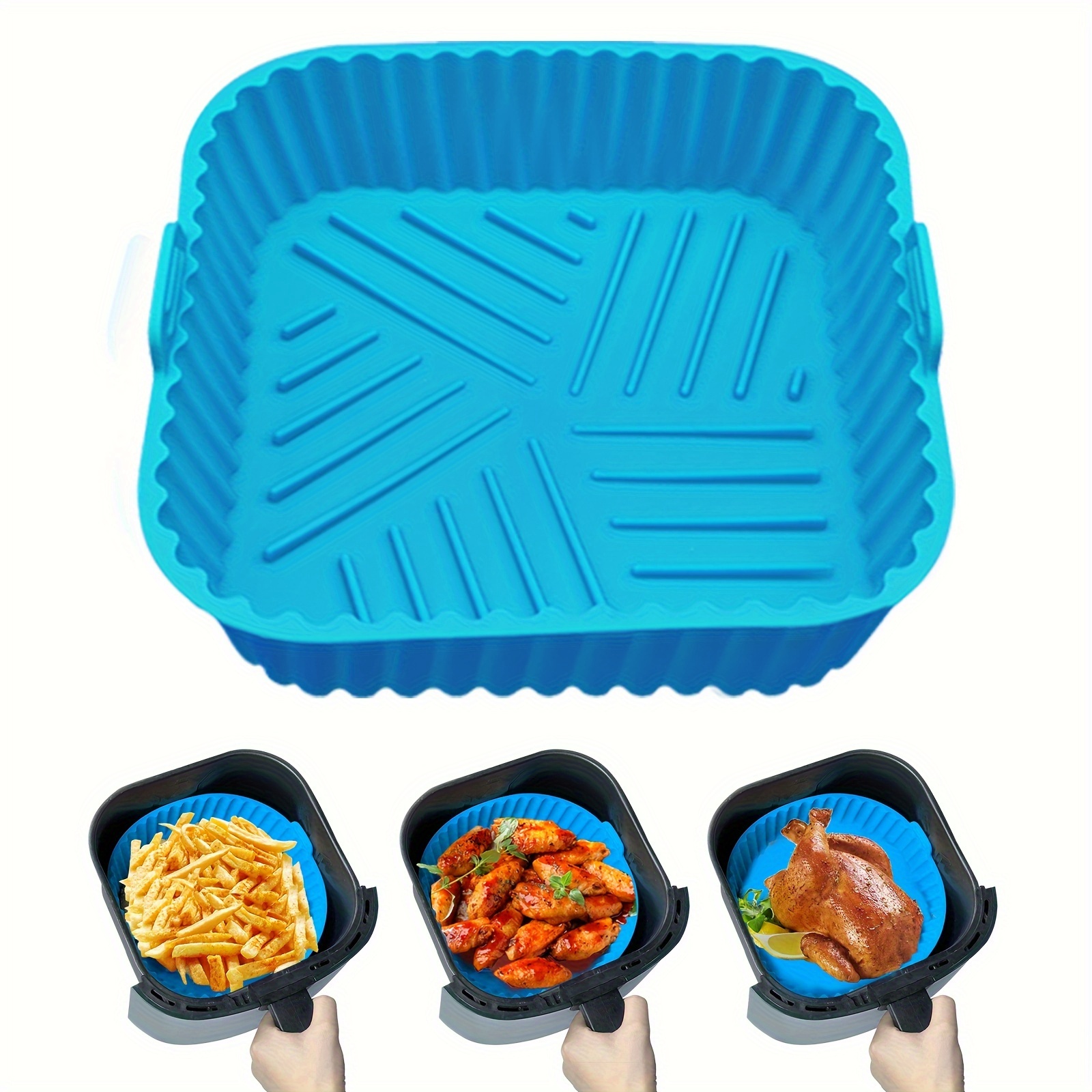 Air Fryer Silicone Baking Tray Steaming Pan Pad Special Mold for