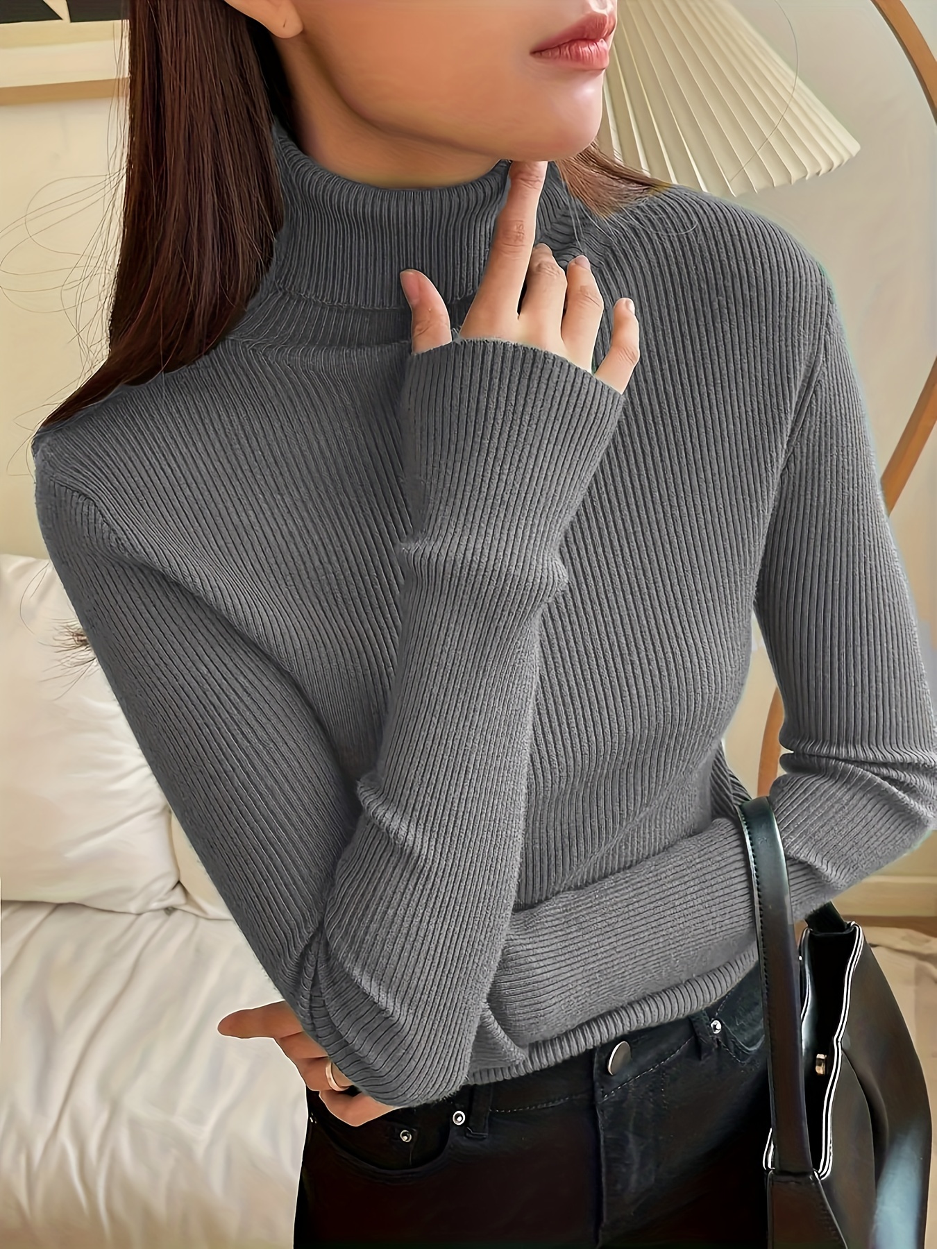 El invierno de la mujer cuello alto Kinitted Oversided suéteres Jersey  Turtleneck suéter para las mujeres - China Jersey Jersey y suéteres para  las mujeres precio