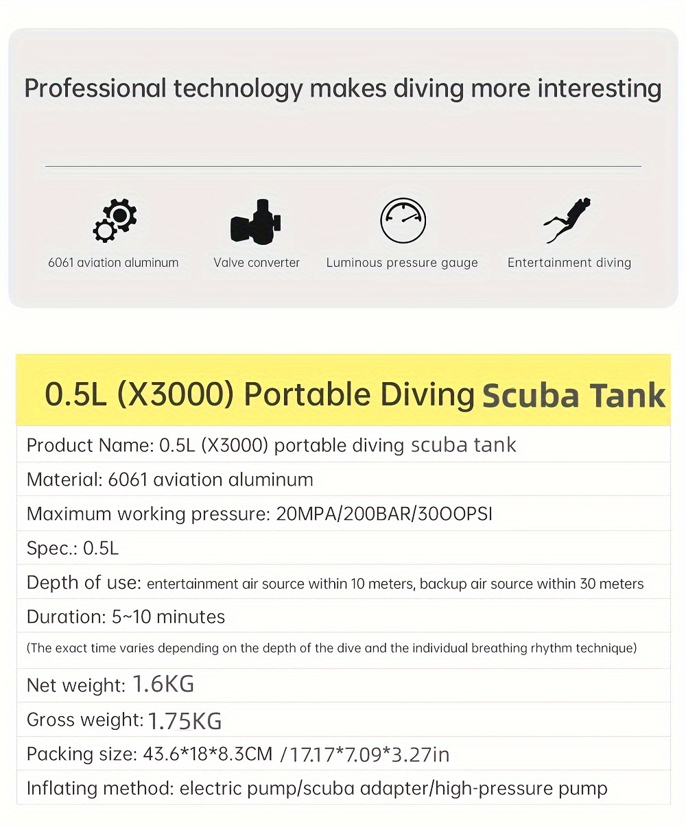 Dideep Portable Mini Scuba Diving Lung Air Tank Underwater 5 - Temu Austria