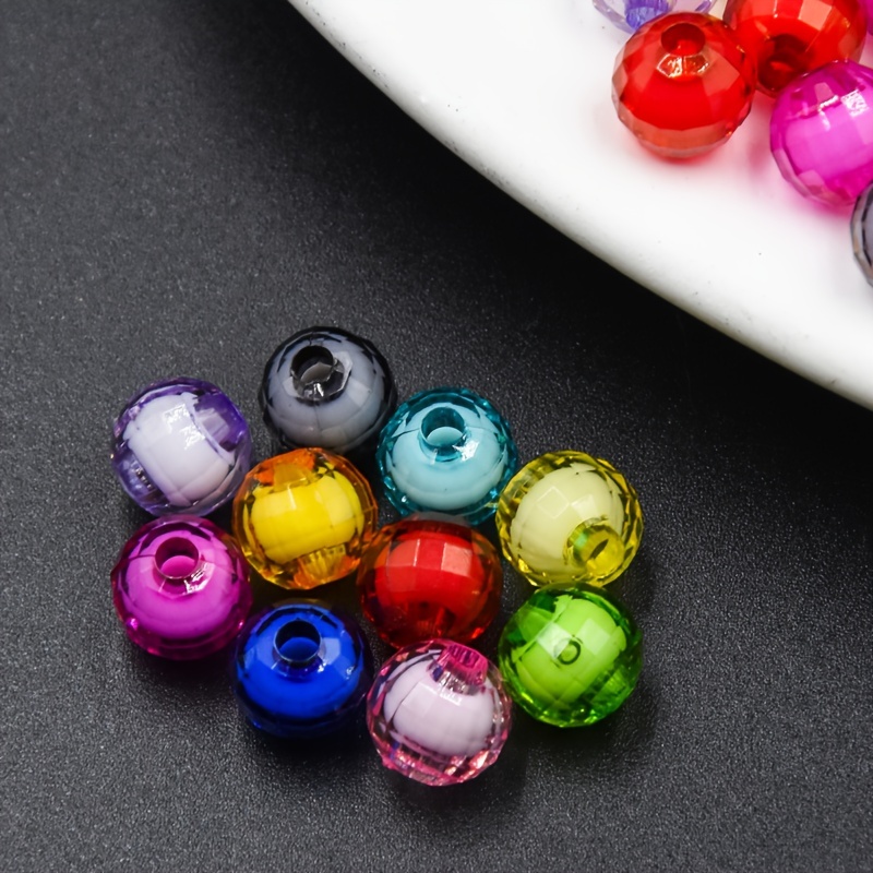 Bead, acrylic, transparent clear, 8mm faceted round. Sold per 100