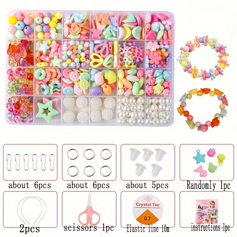 Bead For Jewelry Making Kit, Kids Unicorn Diy Bead Bracelets Making Kit,  Art And Craft Kits Diy Bracelets Necklace Hairband And Rings Toy For Age 6+  Year Old Girl Birthday Christmas Gifts 