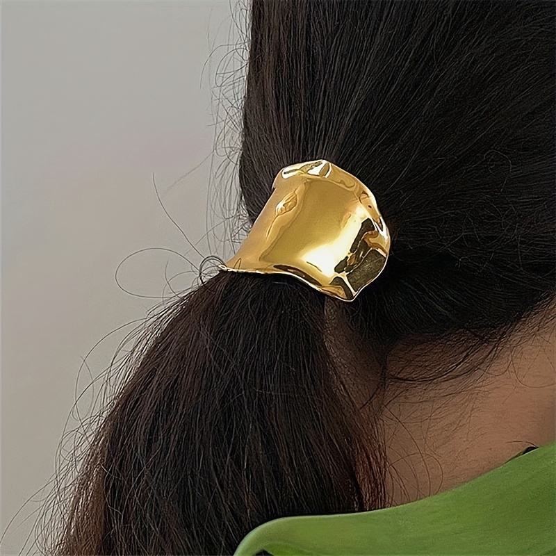 Irregular Metal Ponytail Hair Buckle Simple Versatile Back Temu