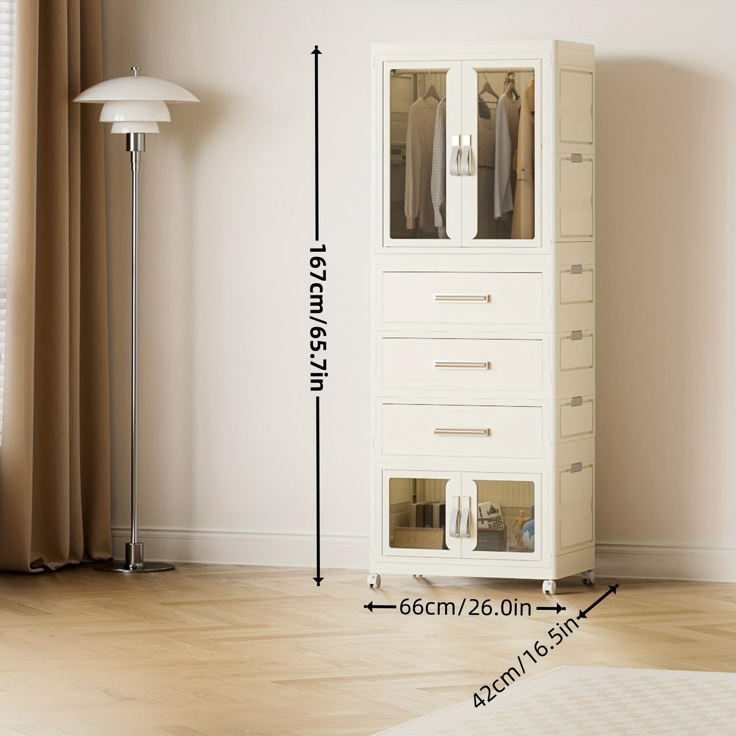 Bedroom Storage Wardrobe Space Saving Mobile Portable Storage