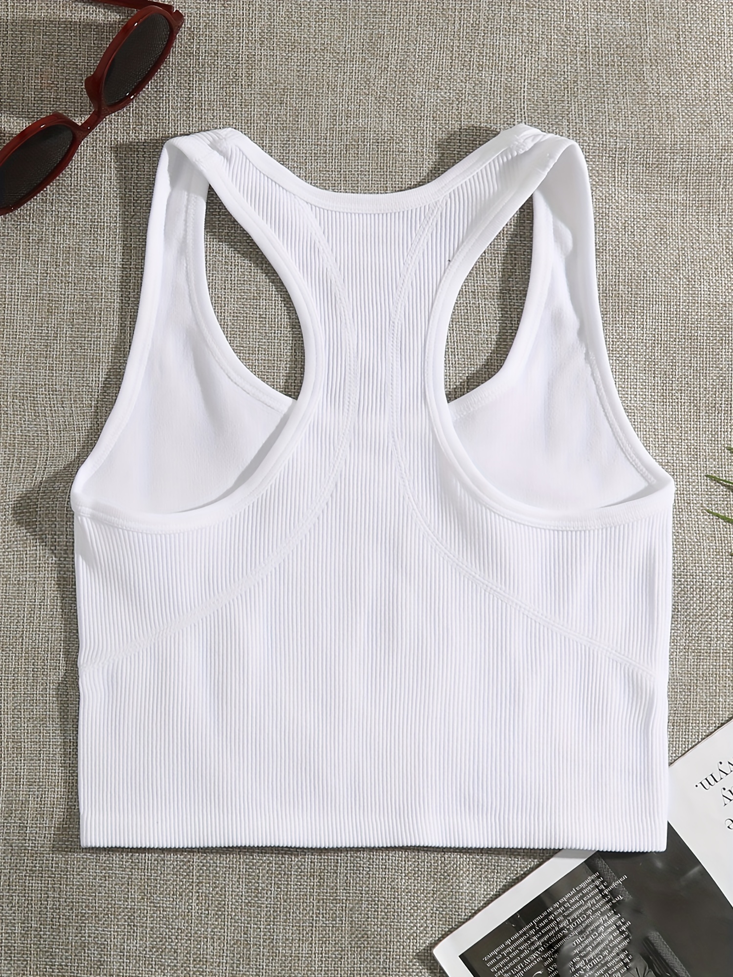 4 Pieces Basic Sleeveless Racerback Crop Tank Top Women's Sports Crop Top  for Lady Girls Daily Wearing (White, Large) - Yahoo Shopping