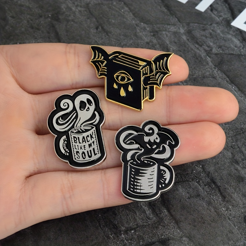 Ghost Devil Cup Brooch Punk Coffee Cup Cartoon Brooch Pin