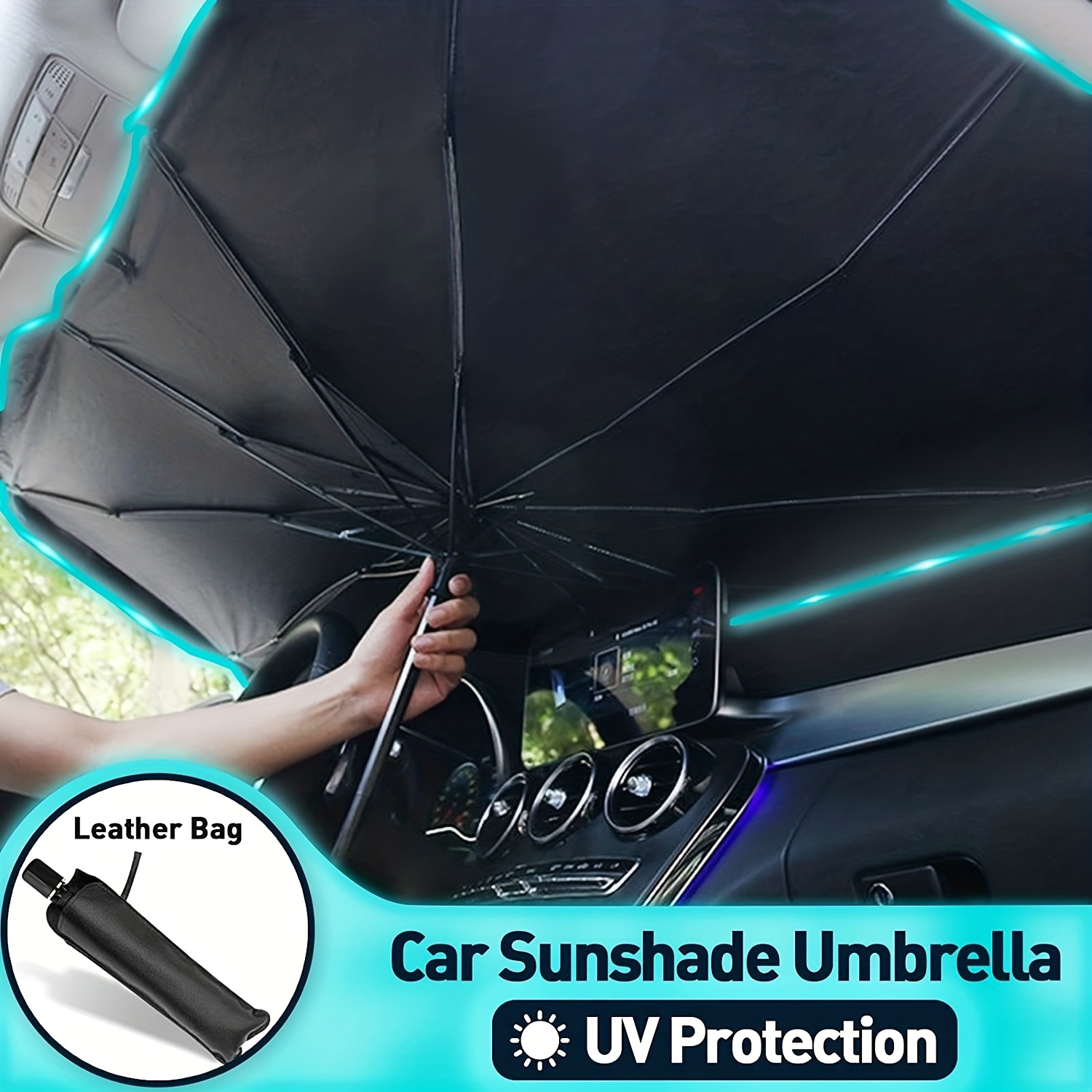Car Windshield Sun Shade Foldable Cover Uv Block Car Front - Temu