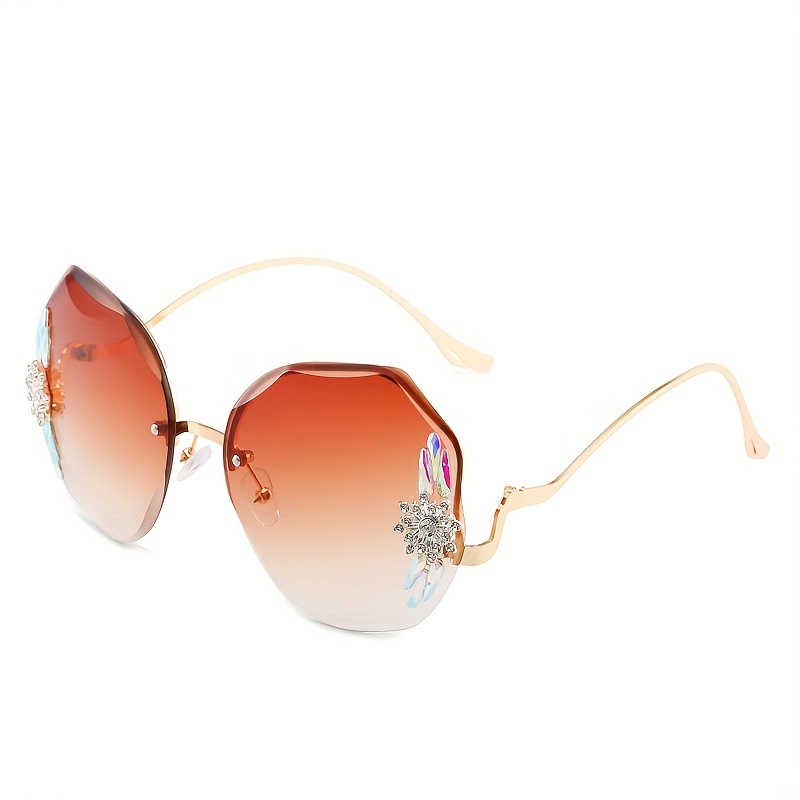 Women's Retro Rhinestone Decor Rectangle Sunglasses - Perfect For Outdoor  Wear! - Temu