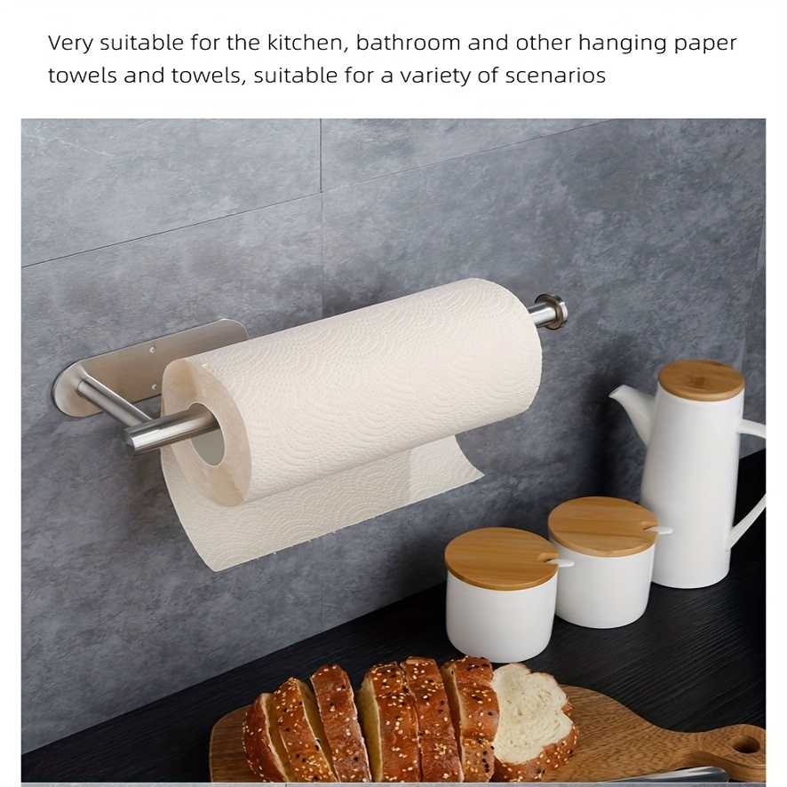 1pc Stainless Steel Tissue Roll Holder, Kitchen Paper Towel Holder