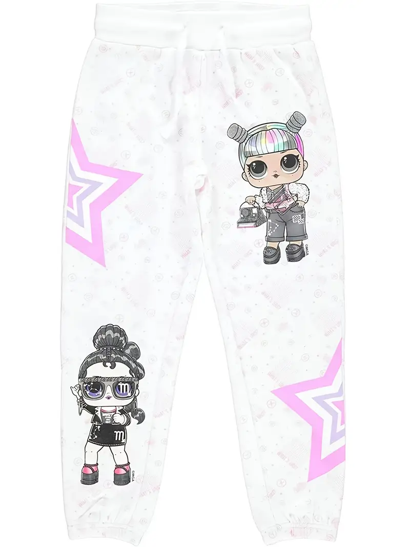 young girl star cartoon graphic pullover hoodie and jogger clothing set details 3