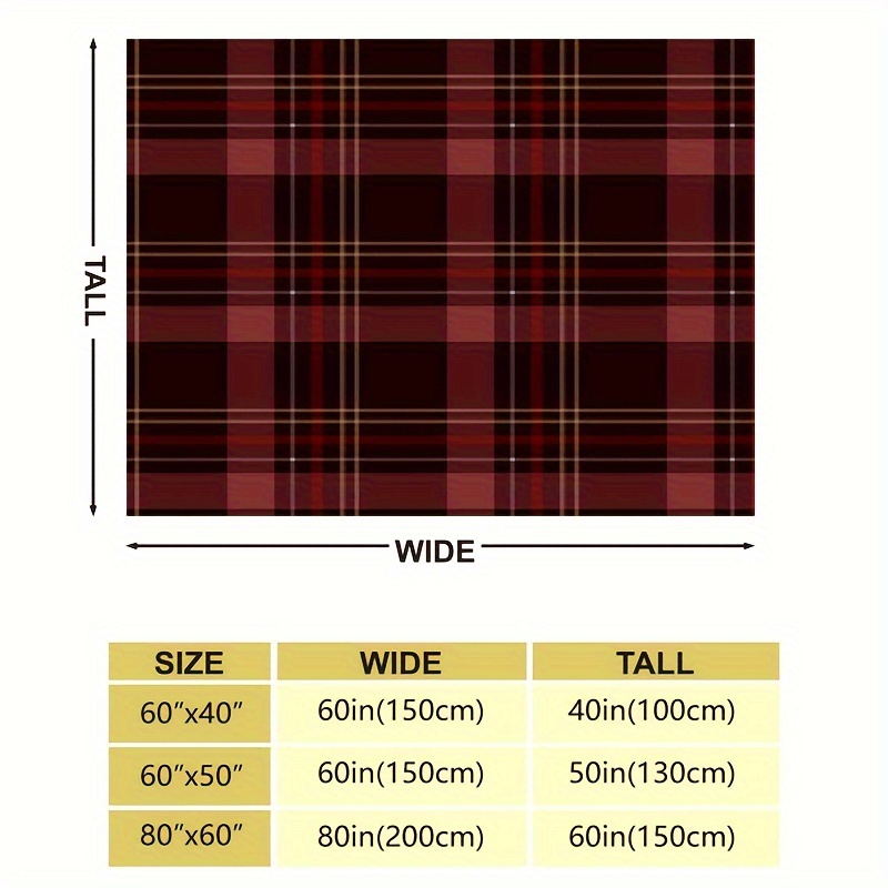 Black And Red Check Pattern Flannel Blanket Bed Blanket - Temu