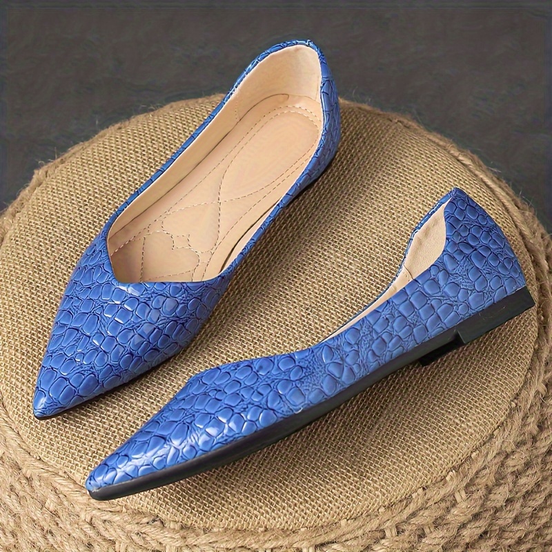 Blue pointed flat store shoes