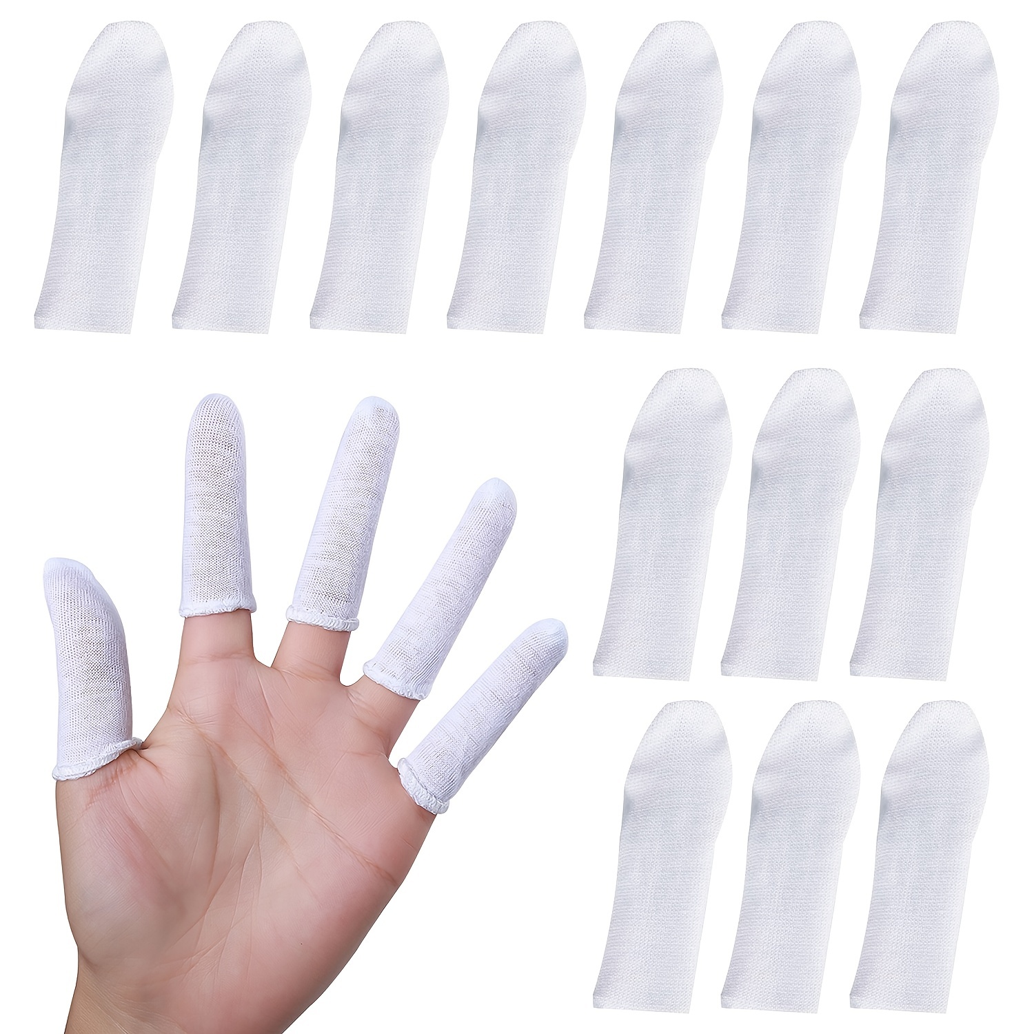 200pcs Disposable Cotton Finger Cots, Wear-resistant Stretch Thumb  Protectors, Fabric Finger Cots, Sweat-Absorbing Finger Cots For Workshop  Work