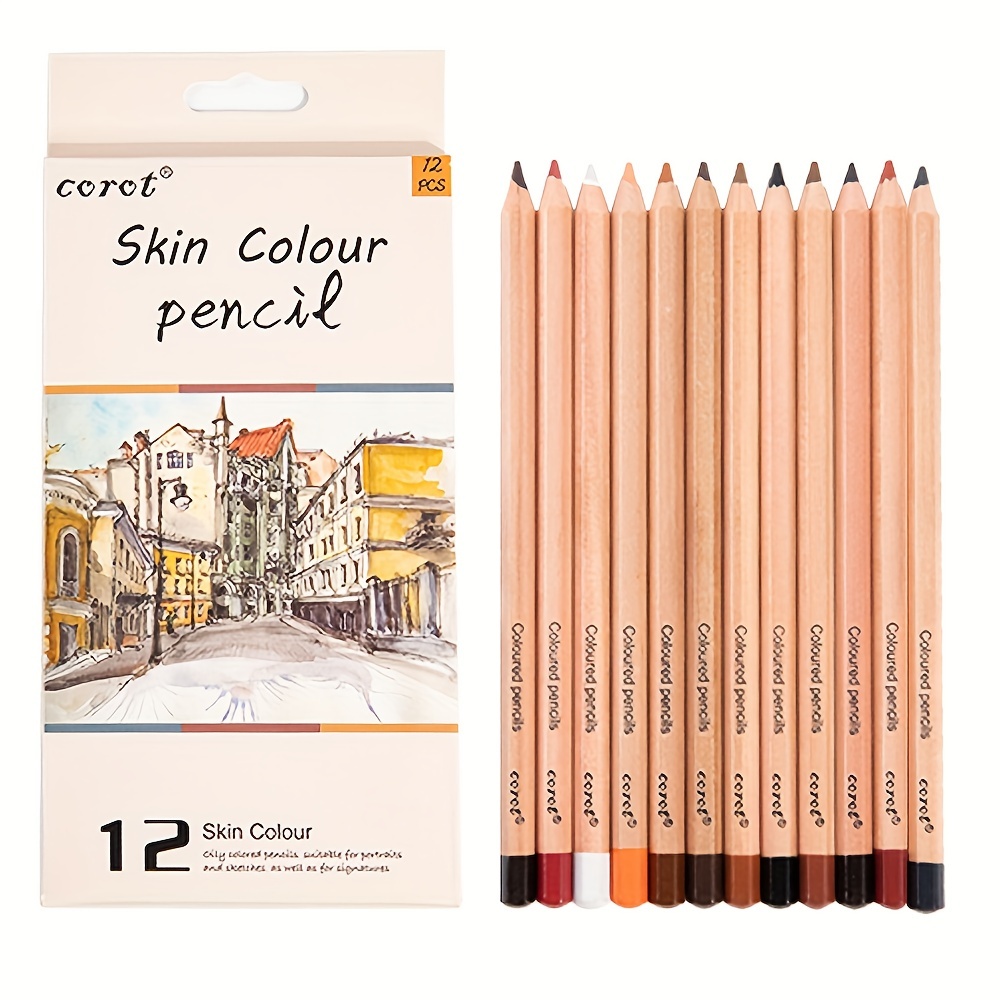 12pcs Crayons De Dessin Gras De Teint De Peau Crayons De - Temu