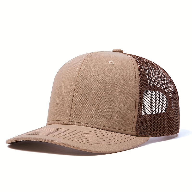 Color Block Casual Trucker Hat unisex Simple Mesh Baseball Baseball Hat, Dad Hats Lightweight Breathable Adjustable Sun Hats for Women & Men,Temu