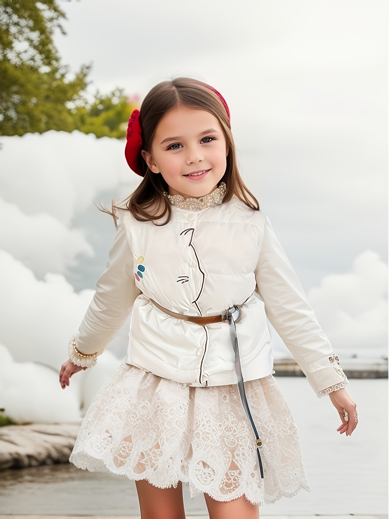 Autumn Winter Girls Cute Cartoon Little Girls Embroidered - Temu