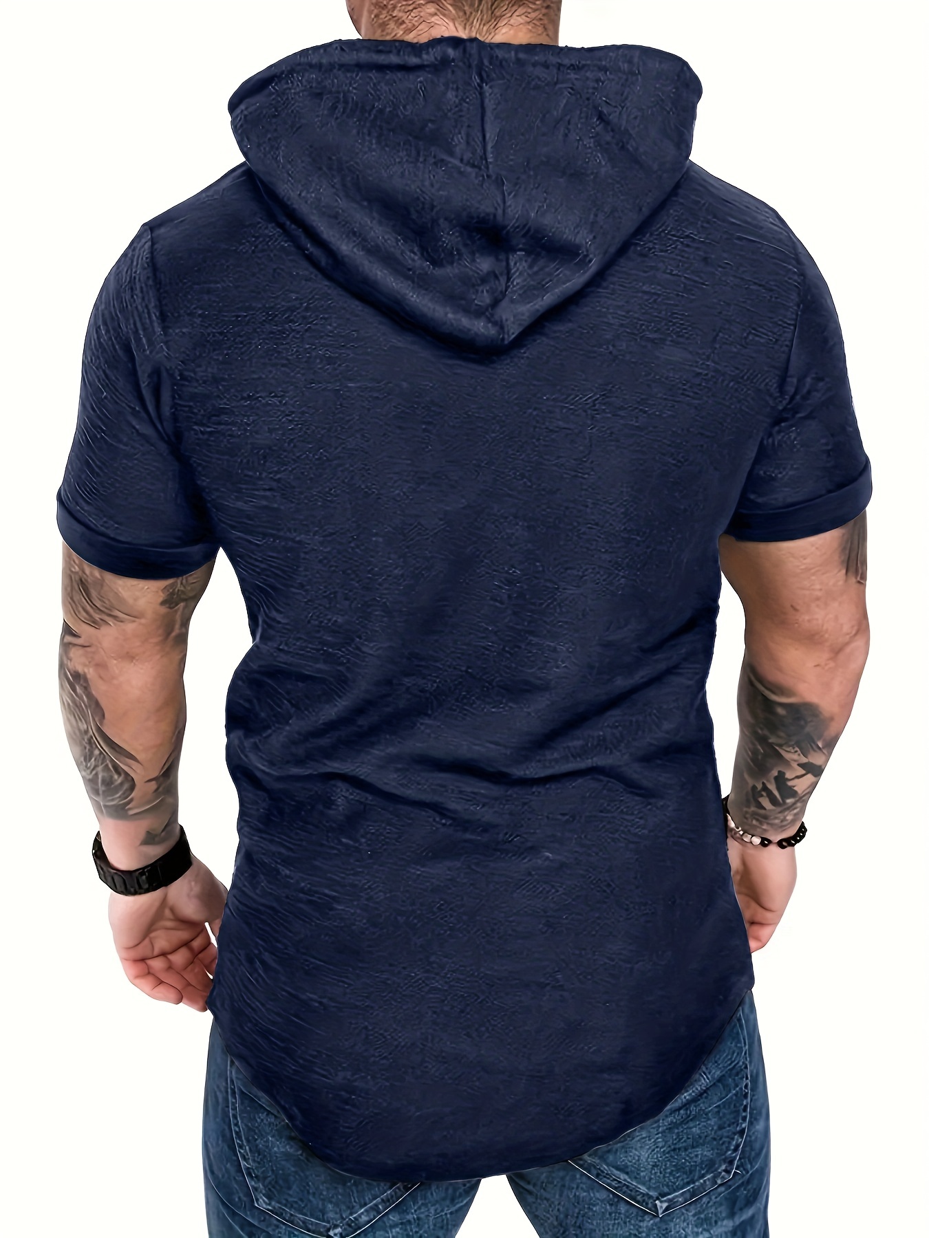 Fortune Fashion New Men Short Sleeve Tee Casual Hooded Short Sleeve Hoodie Summer T-Shirt Top Other Xxl