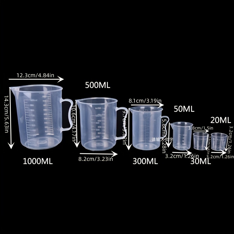 150ml plastic clear measuring cup handle liquid pour spout home kitchen  tool DS