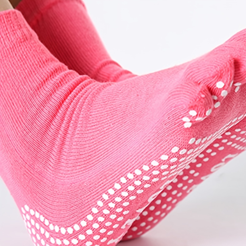 1 Pair Anti-Slip Yoga Socks Toeless Pilates Socks Ballet Yoga Pilates Barre  Shoes for Women, 225-230mm Foot Length(Pink)