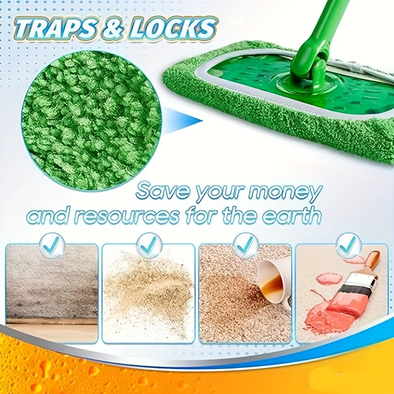 1 2pcs microfiber cleaning mop replacement pad flat floor mop cloth washable and durable replacement mop cloth wet and dry use easy to clean cleaning supplies back to school supplies details 3