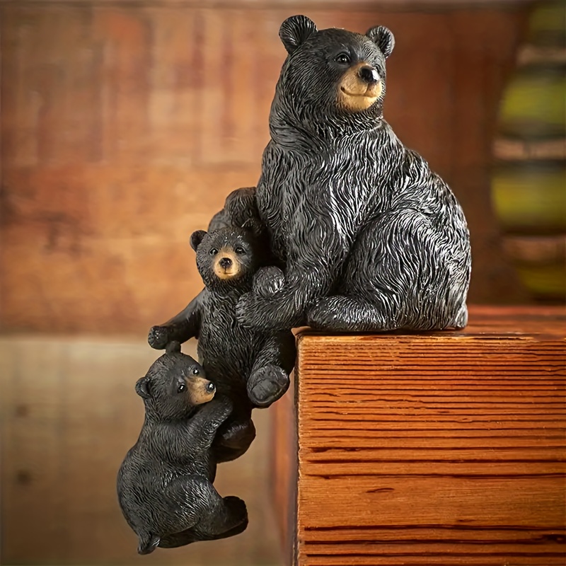 1pc, Wooden Bear Statue, Wooden Crafts Carving Wooden Bear, Bear Statue  Home Decoration, Bear Decoration Hanging Items, Car Mirror Hanging  Accessories