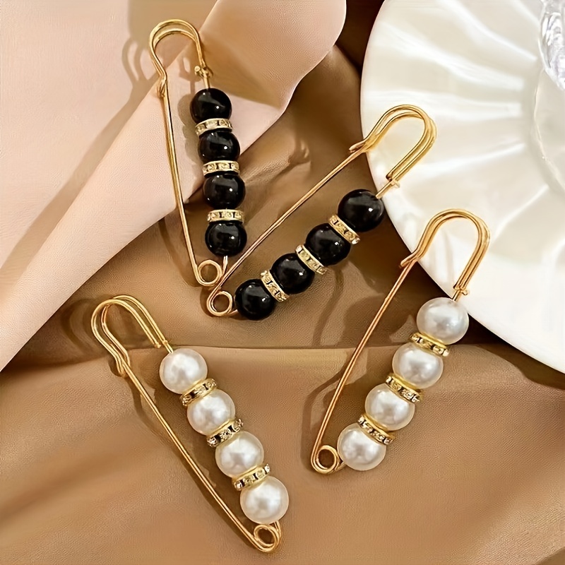 Faux Pearls Brooch Vintage Tightening Waistband Pin Anti - Temu