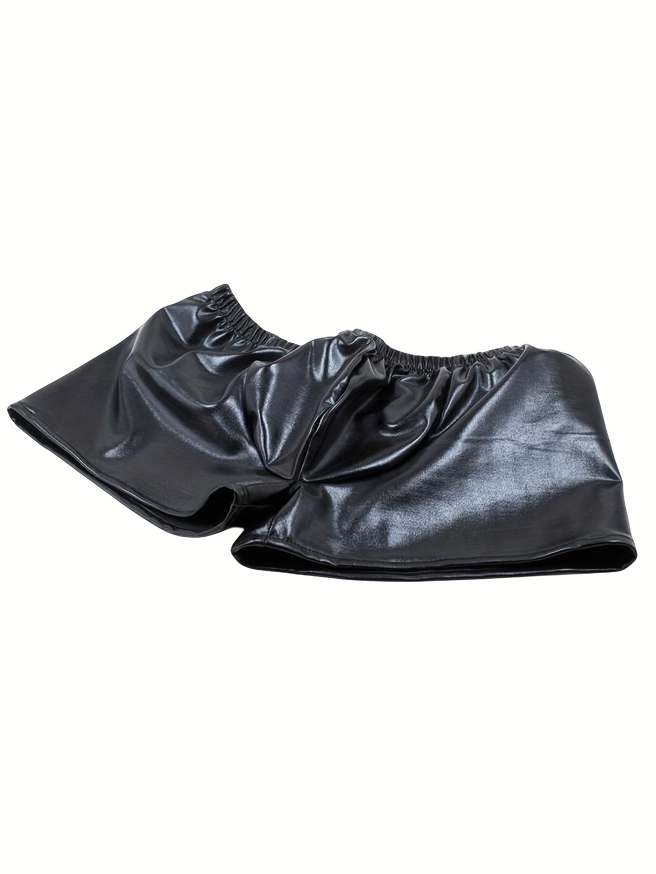  Faux Leather Boxer Briefs for Men Sexy Snap Crotch