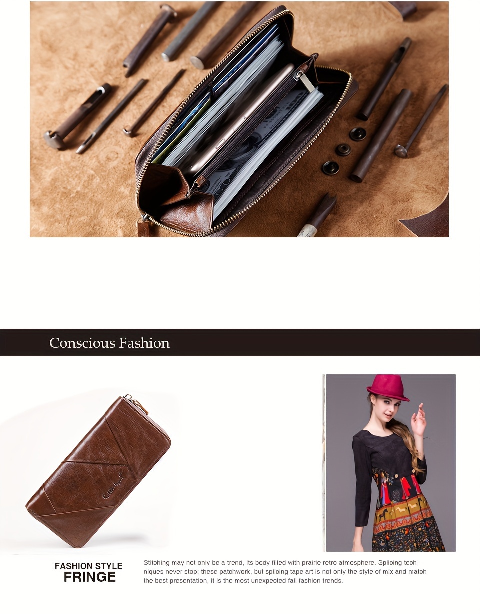 Brown Fall Mix Patchwork Wallet/Clutch