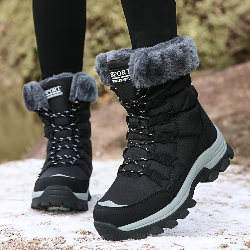 Women's Anti slip Outdoor Hiking Boots Warm Fleece Lined - Temu