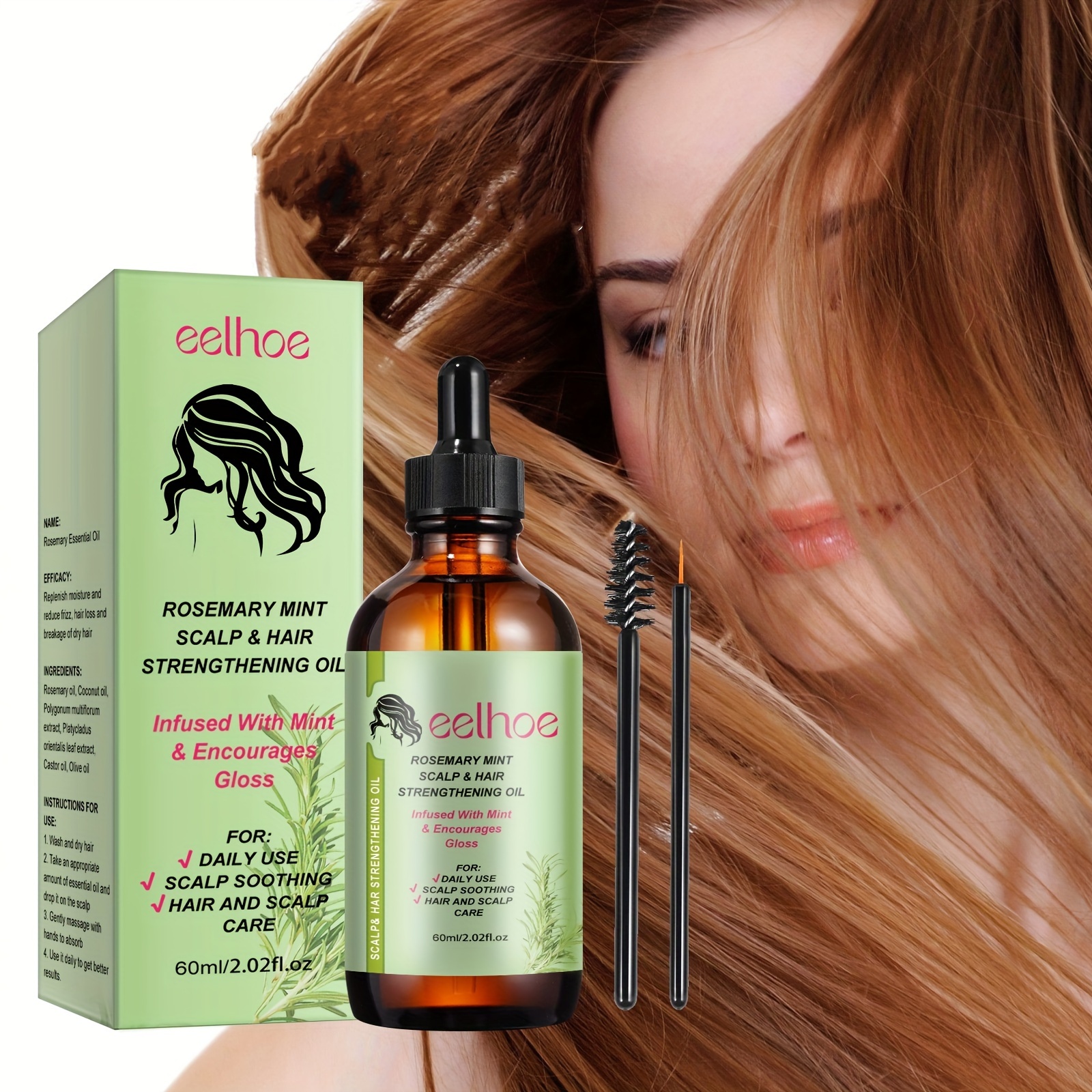 Rosemary Mint Scalp And Hair Strengthening Oil Hair Care - Temu