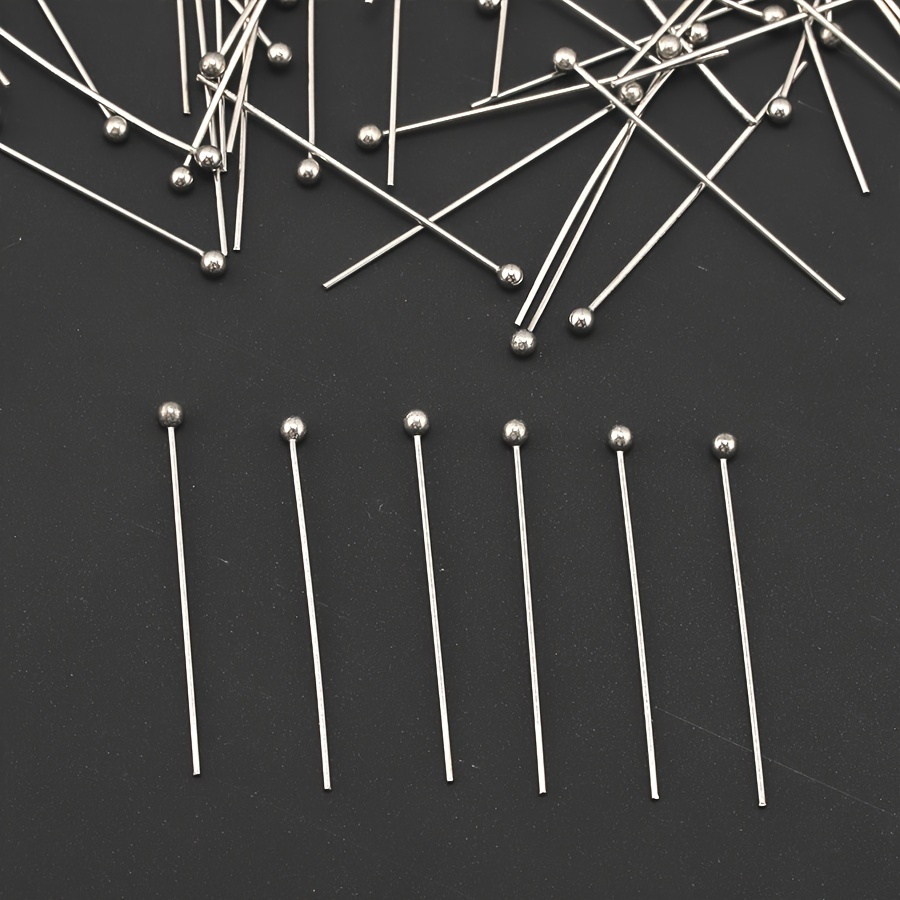 About 100pcs Stainless Steel 304 Metal Ball Head Pins Eye Pins Ball Head Pins For Earrings Bracelets Necklaces Bangles Jewelry Supplies Head Pins Additions Making Craft