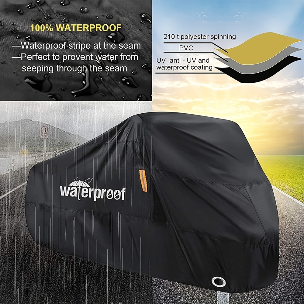 1 funda para bicicleta, Protector resistente al agua resistente al agua,  Cubierta para lluvia al aire libre para motocicleta