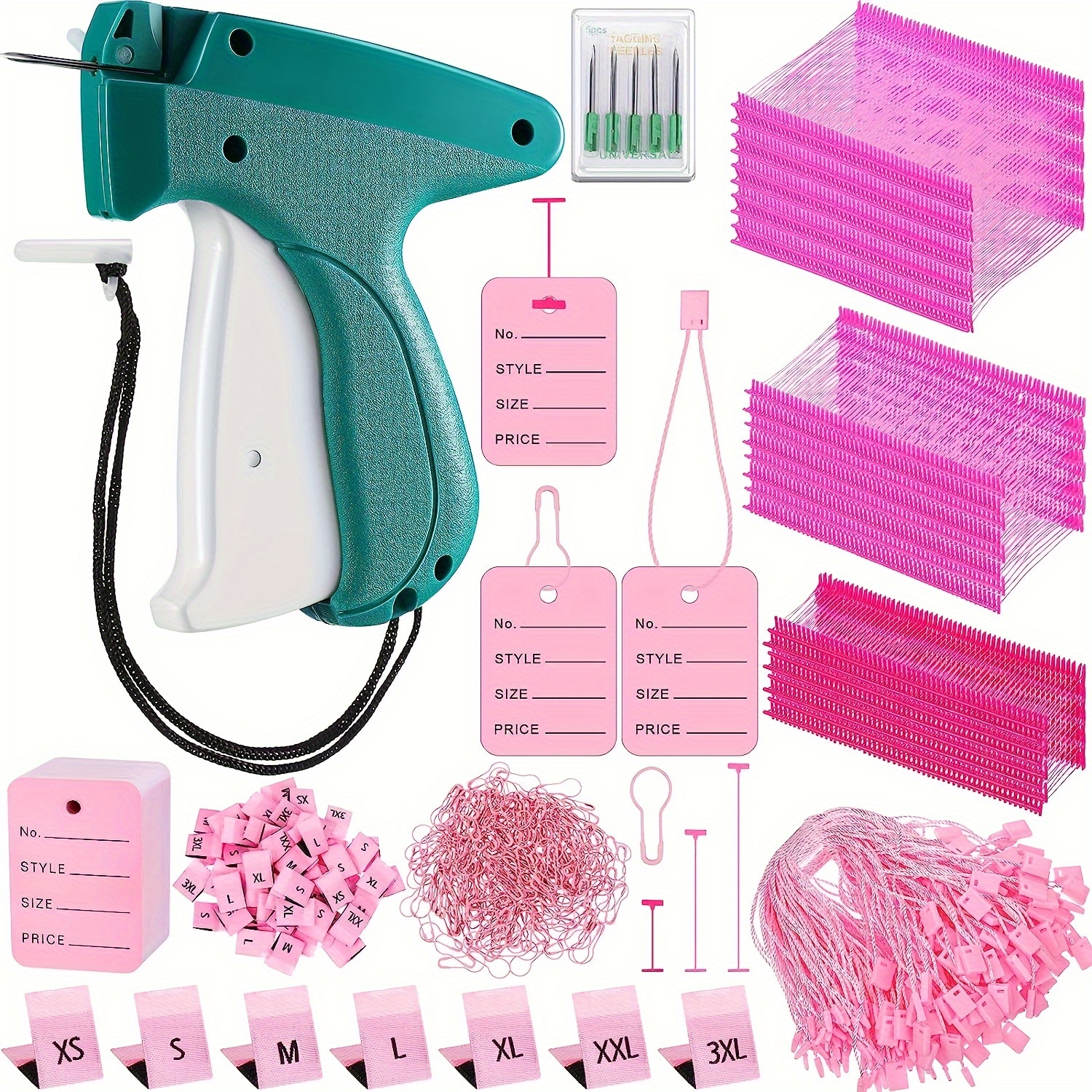 Tagging Gun For Clothing, Standard Retail Price Tag Attacher Gun Kit For  Clothes Labeler With 5 Needles & 1000pcs 5.08cm Barbs Fasteners, Quick  Single