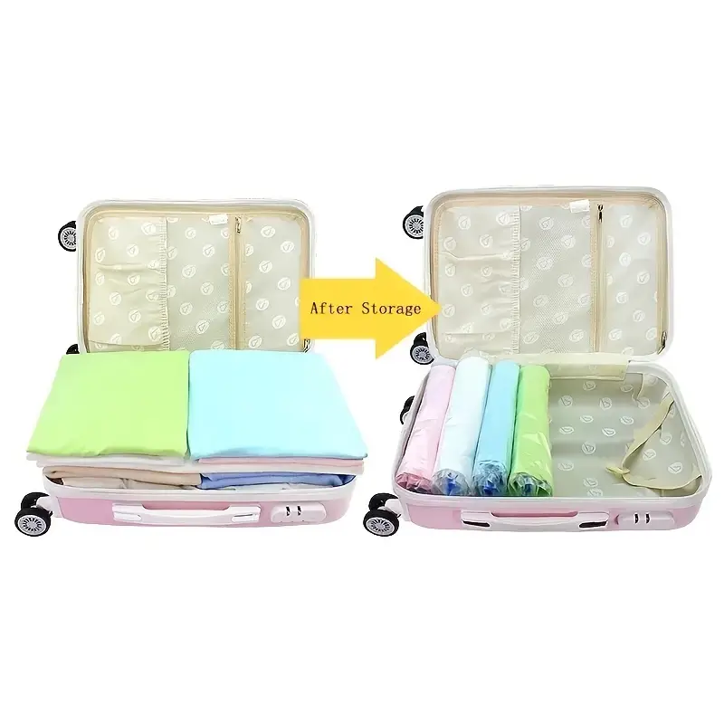 1pc Vacuum Compression Bag, Travel Storage Bags For Clothing - Compression  Bags For Travel - No Vacuum Or Pump Bags - Save Space In Luggage  Accessories