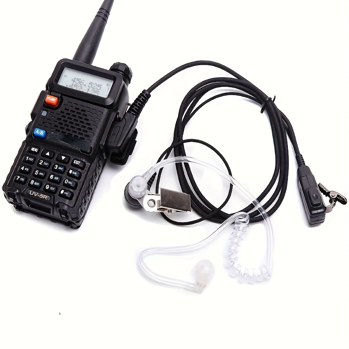 UAYESOK Oreillette 2 broches en forme de D pour talkie-walkie avec  microphone PTT pour Baofeng UV-5R UV-5RA 777 888S UV-82 Kenwood TH-22A  TH-22AT TH-22E TH-25 WOUXUN HYT PUXING Radio 2 voies (lot