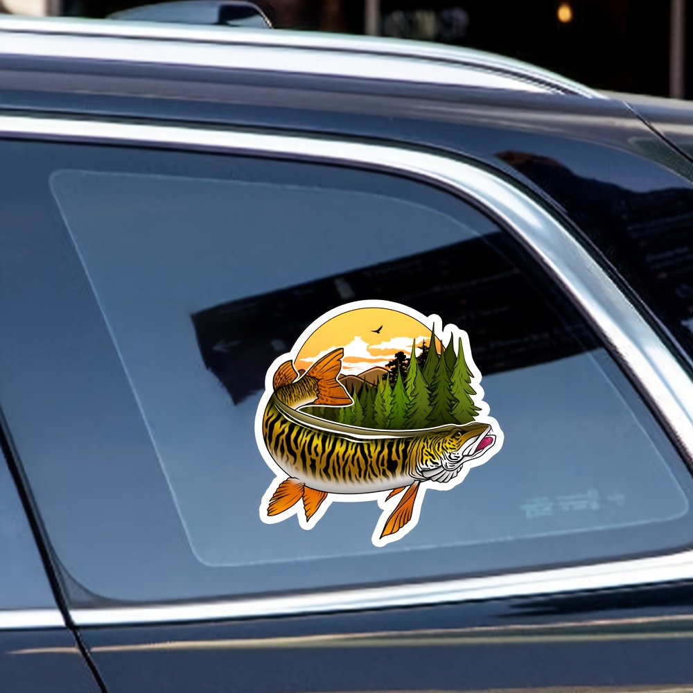 Musky Fishing Car Sticker Decorative Window Bumper Sticker - Temu